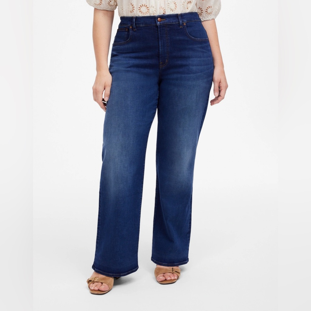 Classic High-Rise Wide Leg Jeans - Dark Blue